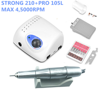 STRONG 210 Plus PRO-elektryczne urządzenie do pielęgnacji paznokci, 45K nowe, 105 105L, uchwyt 65W, 45000rpm, wiertła, maszyna do manicure pedicure, pilniki 3